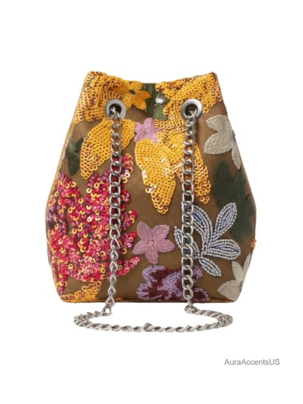 Floral Sequin Embroidered Tote Bag Crossbody Boho Purse Small Travel Satchel